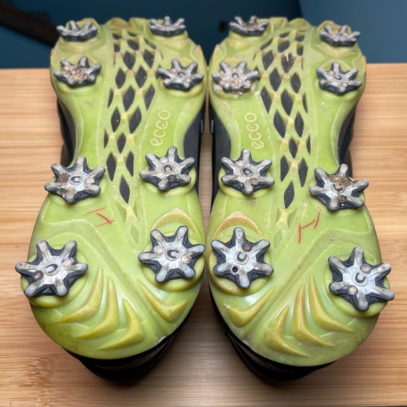 ECCO Mens BIOM Hybrid Yak Leather GORE-TEX Golf Shoes Black 42 8 8.5 Extra Width - Picture 14 of 14